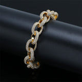 Oval Large Twist Chain Gold-Plated Bracelet