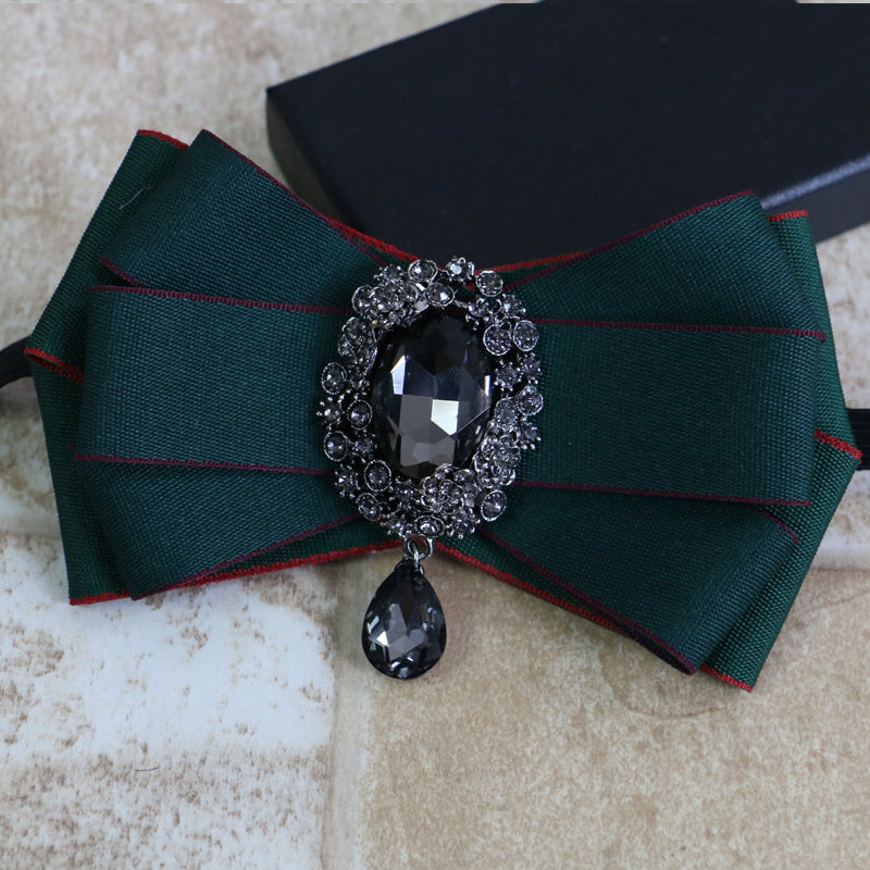 Dangle Rhinestone Applique Bow Tie