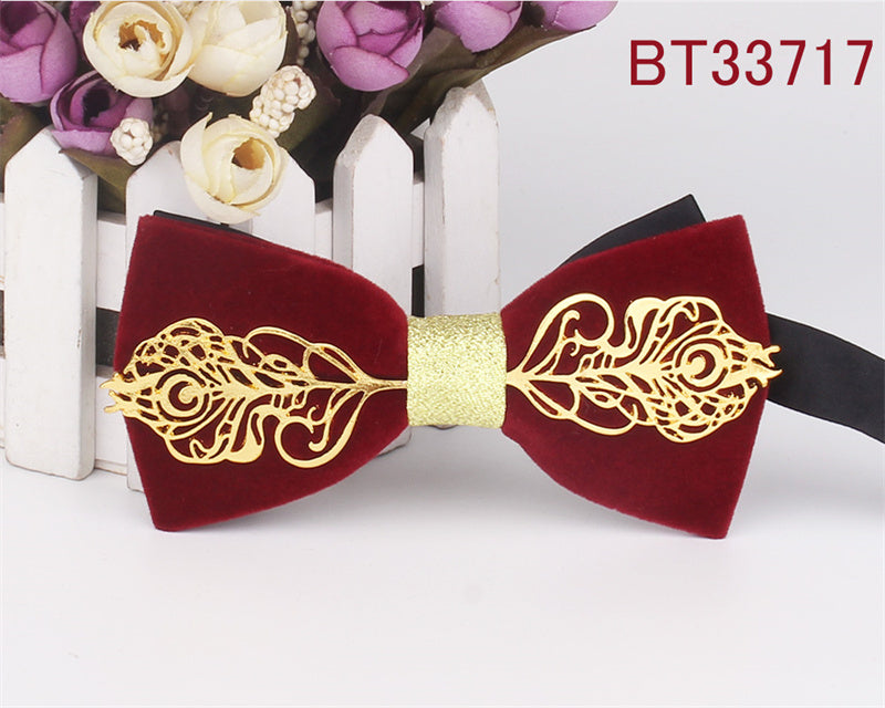 Metal Applique Red Bow Tie