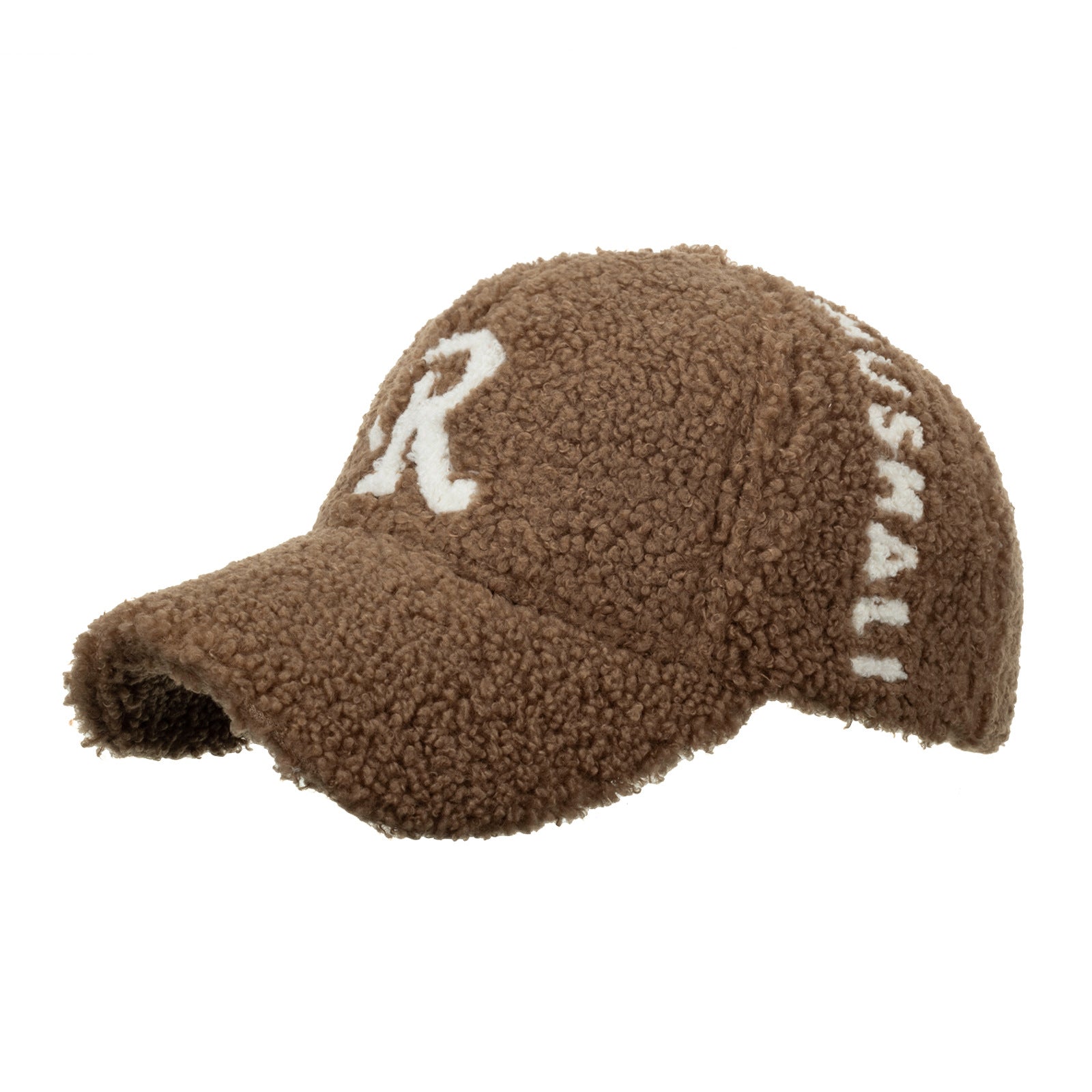 Cap With R Letter R Letter Embroidery Lamb Wool Cap – Taraiga