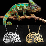 Chameleon Geometric Cut Pendant Necklace