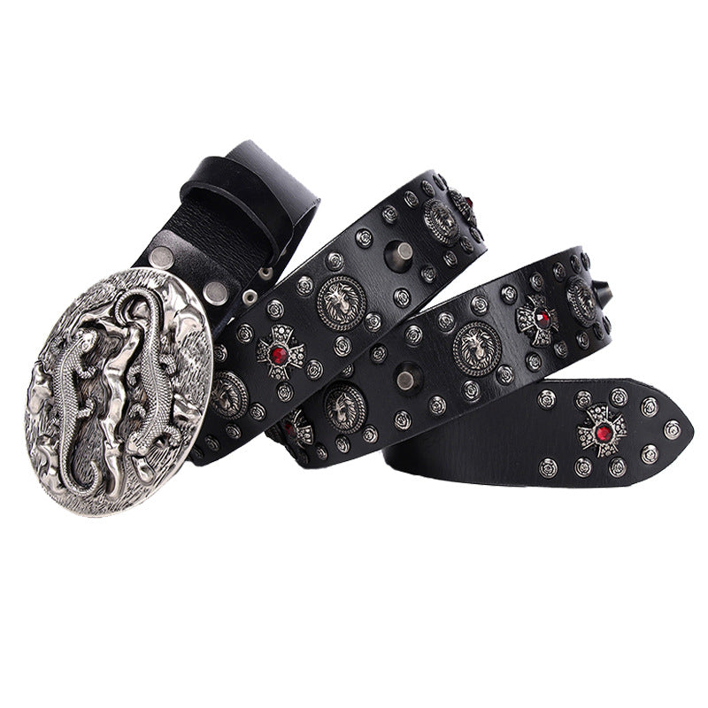 Punk Rivet Leather Men's Belt