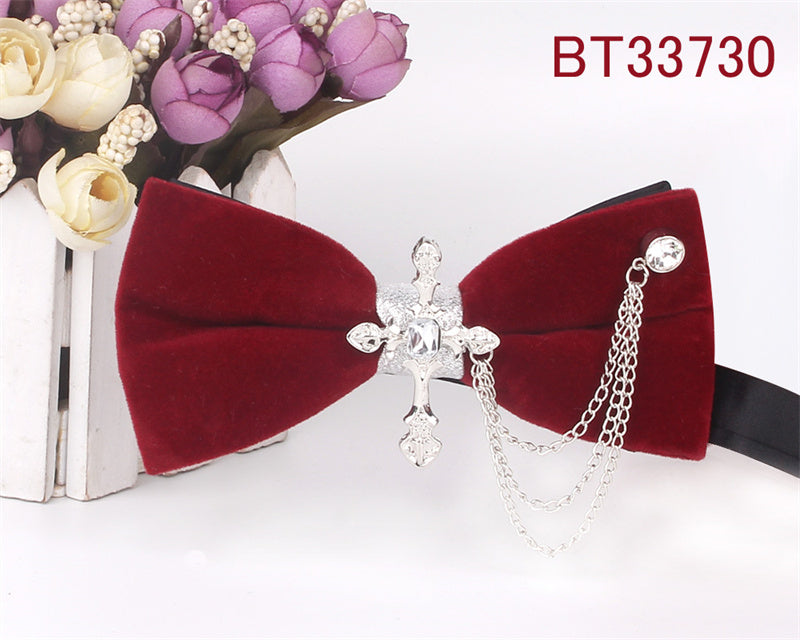Metal Applique Red Bow Tie