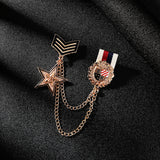 Five Pointed Star Chain Alloy Dripping Pin Brooch