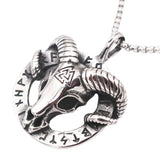 Titanium Steel Viking Goat Skull Necklace