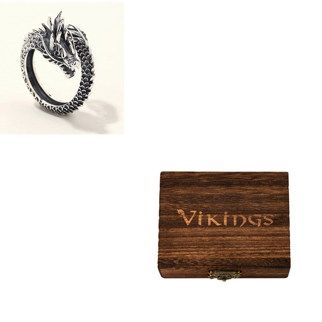 Retro Domineering Dragon Adjustable Ring