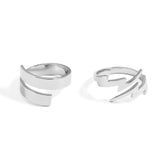 Simple Silver Irregular Adjustable Ring