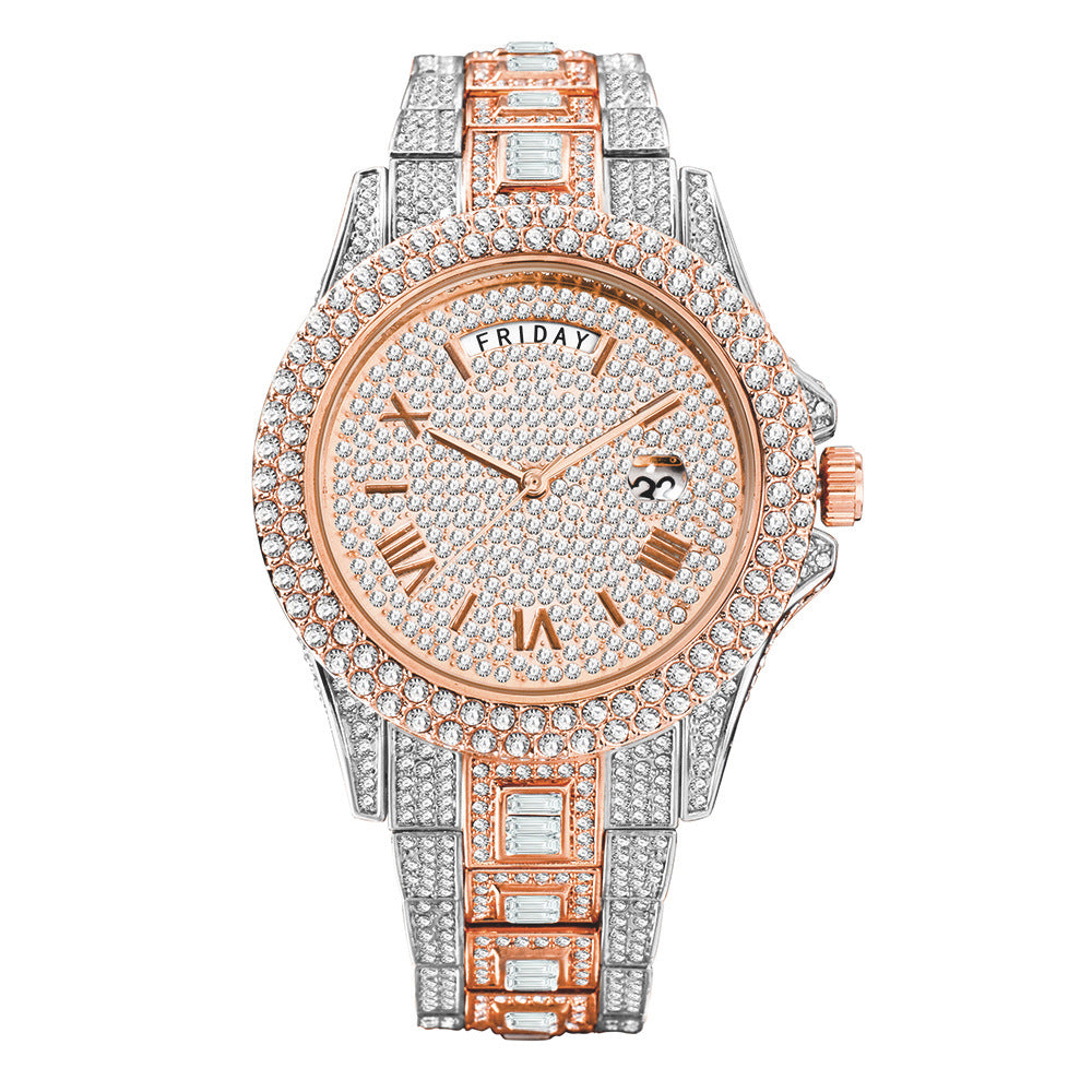 Luxury Round Dial Rhinestone Watch