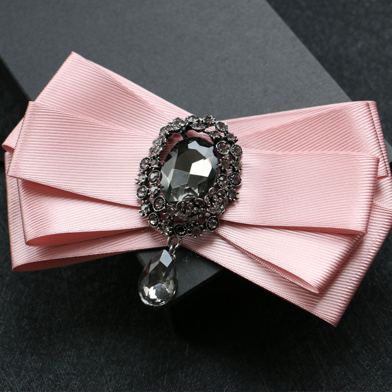 Dangle Rhinestone Applique Bow Tie