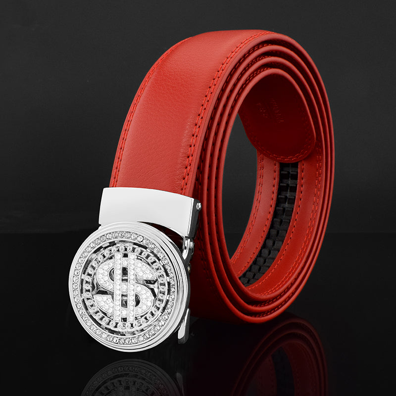Luxury Rhinestone Buckle Dollars Pattern Belt