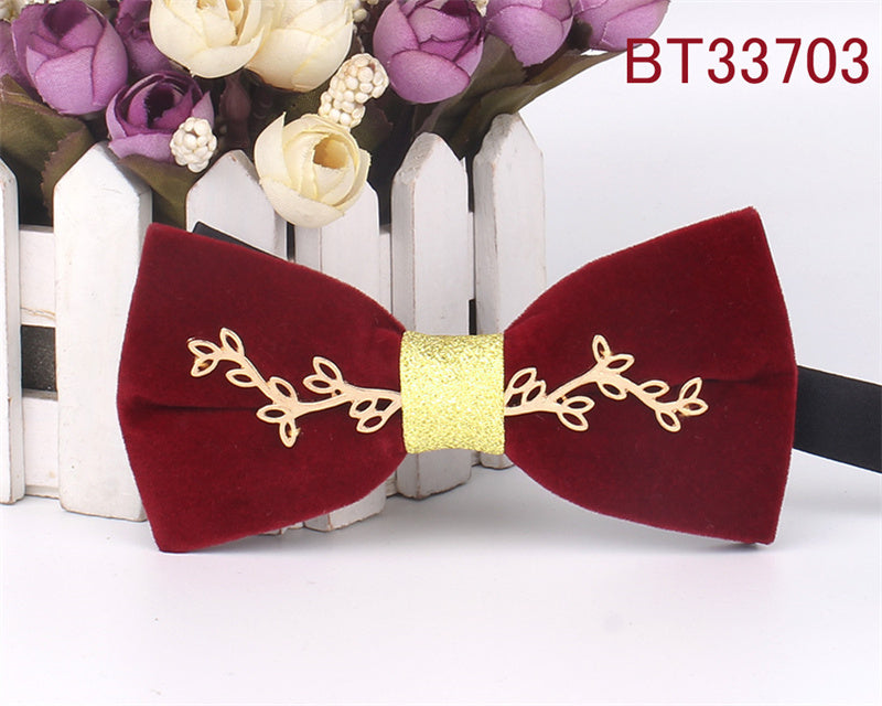 Metal Applique Red Bow Tie