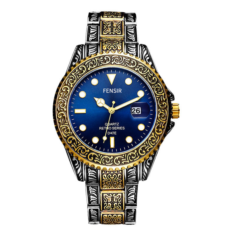 Ancient Geometric Graving Stainless Steel Watch