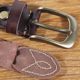 Solid Patterned Interlocking Leather Belt