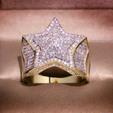 Two-tone Plated Micro-inlaid Zircon Luxury Ring