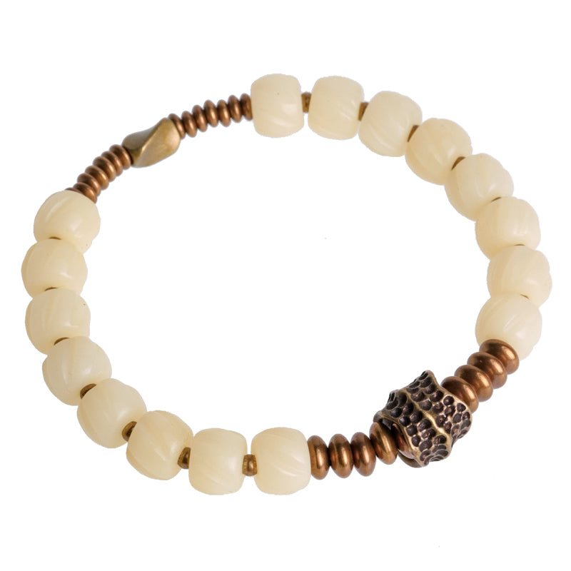 Ethnic Brass Charm Beads Bracelet