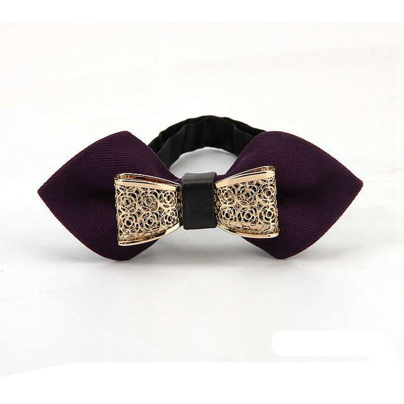 Groom's Alloy Butterfly Pointed Bow Tie