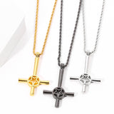 Golden Plating Pentagram Satanic Cross Necklace