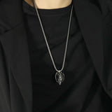 Vulture Bird And Skull Pendant Necklace