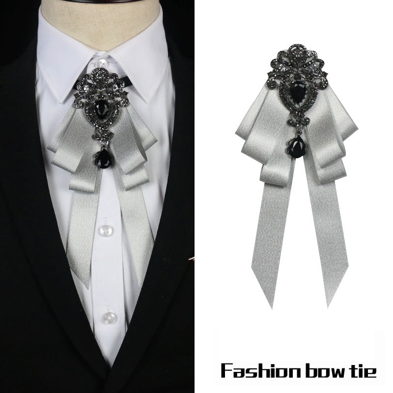 Charmed Rhinestone Brooch Multilayer Tie