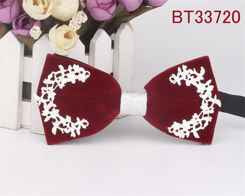 Metal Applique Red Bow Tie